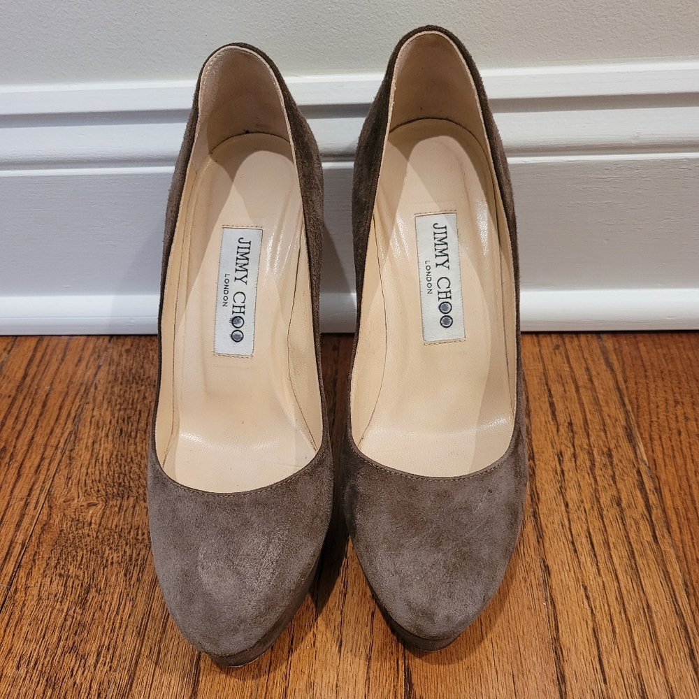 Jimmy Choo Suede Platform Heels - sz 36.5